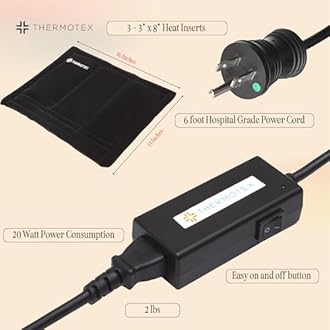 Thermotex–Far Infrared Premium Heating Pad – Platinum – Pain Relief – Warms and Relaxes Muscles, FSA-HSA Eligible – Large Size for Back, Shoulder, Arms and Legs – 17 in. x 13 in.