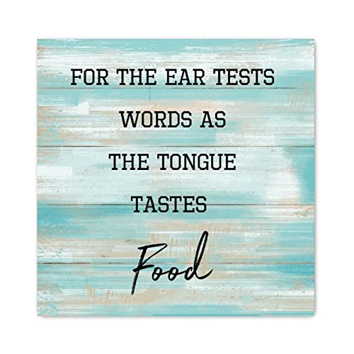 Panneau mural bois For The Ear Tests Words décoration maison 40x40cm