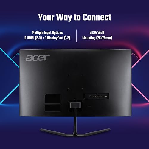 acer ED270 Z 27 Inch Full HD 1500 R Curved Gaming Backlit LED LCD Monitor I 1MS VRB, 280Hz Refresh Rate I AMD Freesync Premium I HDR10 I 2 x HDMI(2.0) 1 x DP(1.4), Audio Out I 2W x 2 Speakers I Black