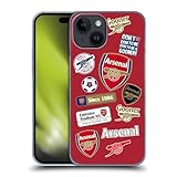 Head Case Designs Officially Licensed Arsenal FC Collage Logos Hard Back Case Compatible with Apple iPhone 15