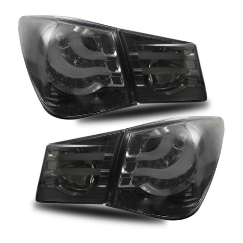 SPPC L.E.D Taillights Smoke 4 Pieces Assembly Set for Chevrolet Cruze - (Pair) Driver Left and Passenger Right Side Replacement