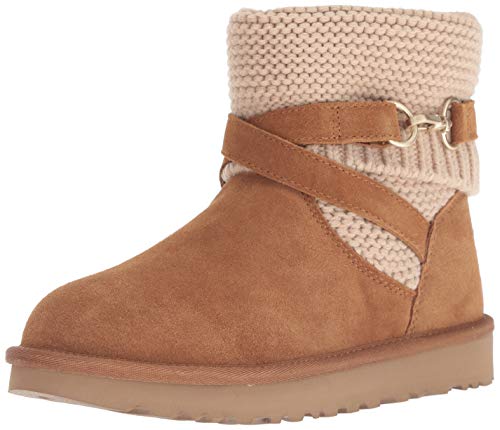 UGG Women's W PURL STRAP BOOT Fashion, chestnut, 7 M US