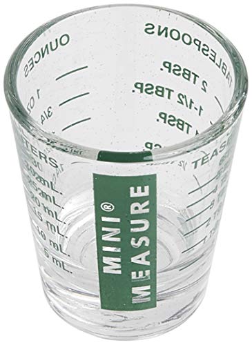 Kolder Mini Measure Heavy Glass, 20-Incremental Measurements Multi-Purpose Liquid And Dry Measuring Shot Glass, Green #TOP3
