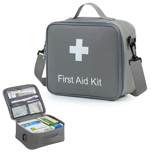 Zasjon Trousse de Secours Vide, Étanche Trousse Pharmacie Voyage de Grande Capacité, Portable Sac de Médecine AVCE Sangle, Sac d'urgence Médical pour Activités de Plein Air, Voyages, Maison