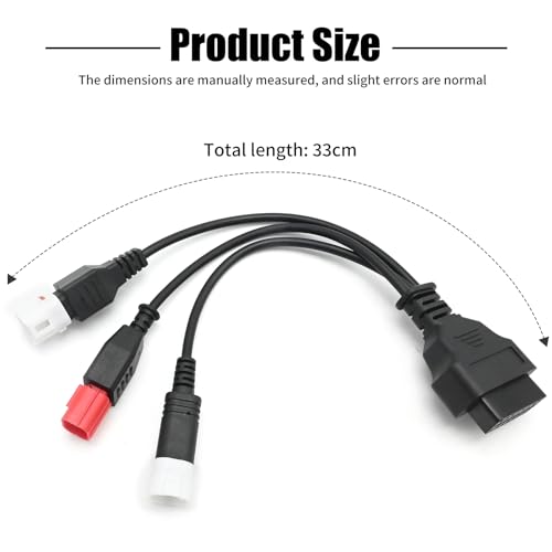 Vkinman 1PC OBD2 Diagnostic Cable 16 Pin to 3 Pin 4 Pin 6 Pin OBD2 3-in-1 Diagnostic Adapter Replacement for Yamaha Motorcycle, Black by Vkinman - Image 2