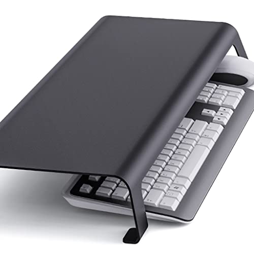 Support de bureau en alliage noir premium pour moniteur et clavier