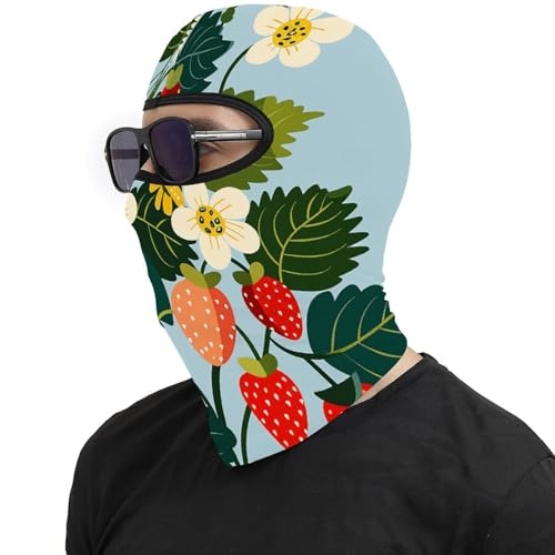 Balaclava térmica para hombre y mujer con estampado de fresas y flores, máscara facial para esquí, motociclismo y clima frío miniatura 4