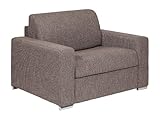  Vente-unique - Fauteuil Convertible Express en Tissu Marron. Couchage 70 cm. Matelas 14 cm. CALITO