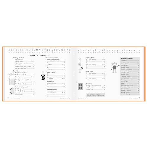Learning Without Tears, Letters and Numbers for Me, Student Workbook, Age 5+, Kindergarten, Handwriting Practice, Writing Book, School & Home, Language Arts, Tutoring