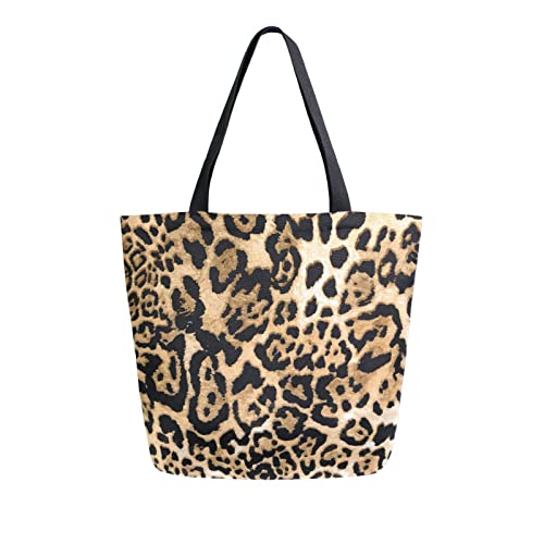 Grand sac fourre-tout en toile imprimé léopard tigre A199