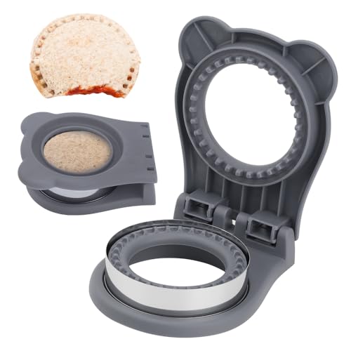 Cortadores De Sándwiches Para Niños,Cortador De Sándwiches En Modo Degradado,Sellador De Sándwiches,Cortadores De Galletas Para Niños,Moldes Galletas,Cortadores De Galletas（gris）