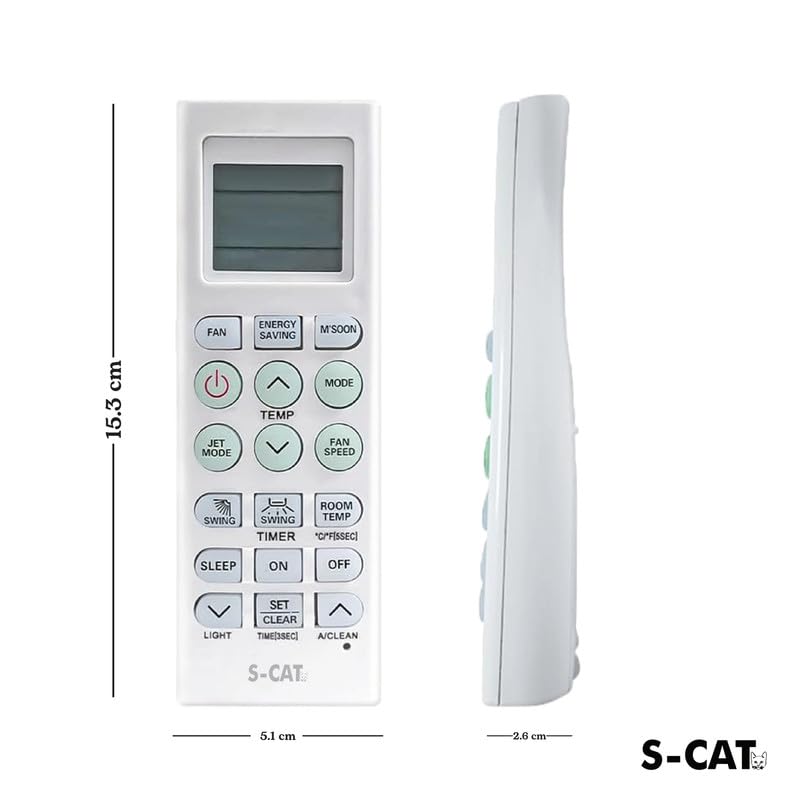 Image of S-CAT Compatible for LG AC Remote Control AKB73315601 Model 36G (No Backlight) Suitable for 1 1.5 2 Ton Split & Window AC (Match Old Remote Exactly, Contact Customer Care for Order)