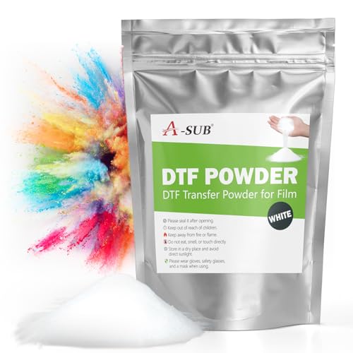A-SUB DTF Powder 500g / 1.1lb White DTF Transfer Powder Hot Melt Adhesive for Sublimation Ideal for Digital Prints on Any Color and Material Fabric