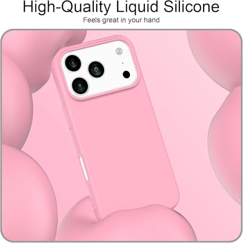 Image of Back Cover Compatible with iPhone 17 Pro Max Case Liquid Silicone Full Protection Shock Proof Back Cover for iPhone 17 Pro Max (Pink)
