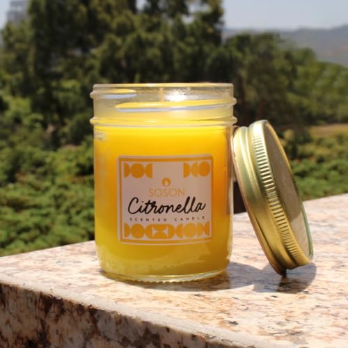 Simply Soson Citronella Candle - 8 Oz Citronella Scented Mason Jar Candles Yellow thumb #2
