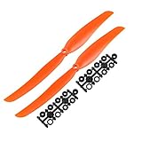 uxcell RC Propellers CW 1060 10x6 Inch 2-Vane Fixed-Wing for Airplane Toy, Nylon Orange 2pcs with Adapter Rings