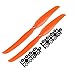 uxcell RC Propellers CW 1060 10x6 Inch 2-Vane Fixed-Wing for Airplane Toy, Nylon Orange 2pcs with Adapter Rings