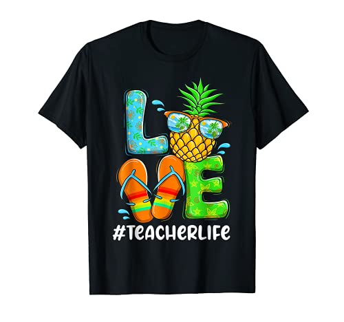 Pineapple Summer Teacher School's Out Tropical Beach Vacay Camiseta