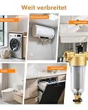 Wypłukiwalny filtr dokładny z adapterem: 1" - G3/4" MNPT kran filtr wody kombinacja filtrów wielokrotnego użytku do filtracji wody pitnej wąż do wody studziennej (1 cal)