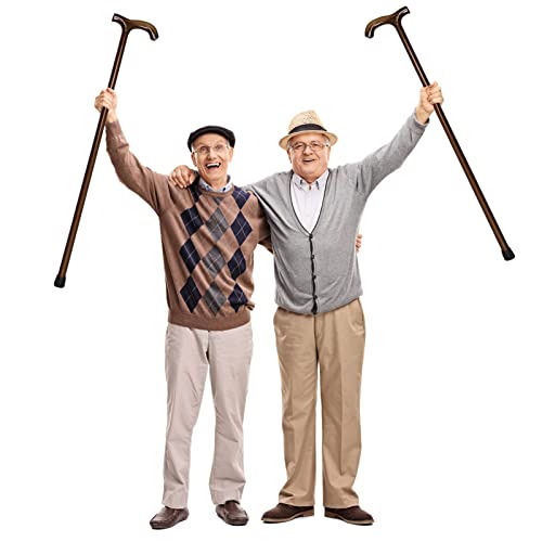 Ybbtcan Wooden Walking Cane For Men And Women, One-Piece Wooden Cane, 36 Inch Wood Walking Stick With Rubber Tip, Walking Sticks For Seniors And Adults #TOP1