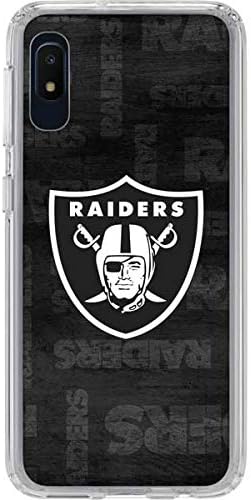 Skinit Clear Phone Case Compatible with Galaxy A10e - Officially Licensed NFL Las Vegas Raiders Black & White Design