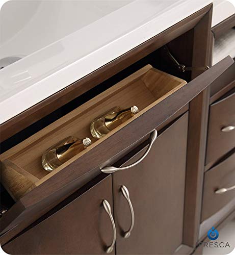 Fresca Cambridge 84" Antique Coffee Double Sink Traditional Bathroom Vanity W/Mirrors #TOP7