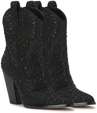 Jessica Simpson Women's Cissely Western Bootie Fashion Boot, Black, 8.5 | Image 7