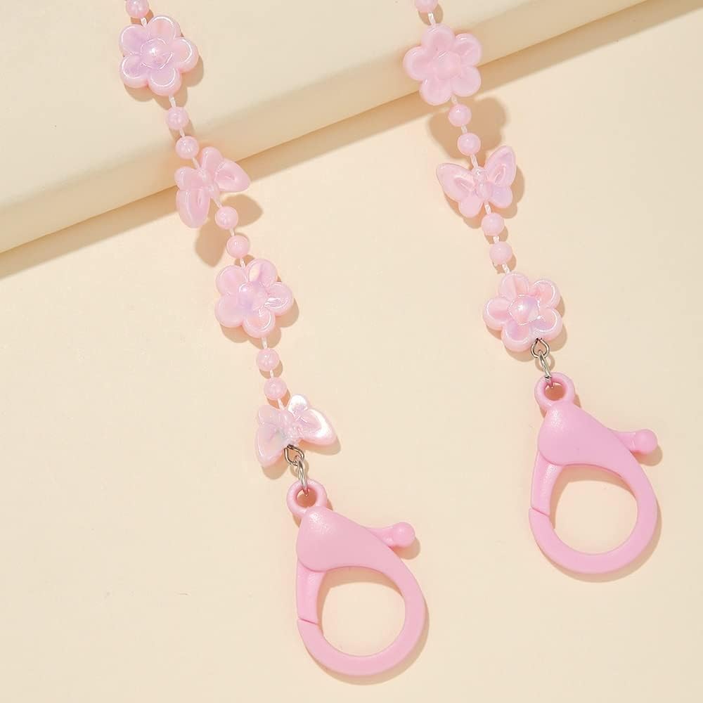HOOENG Glasses Lanyard Eyeglass Strap for Women Eyewear Retainer Anti-Skid with Clips Elegant Sunglass Straps