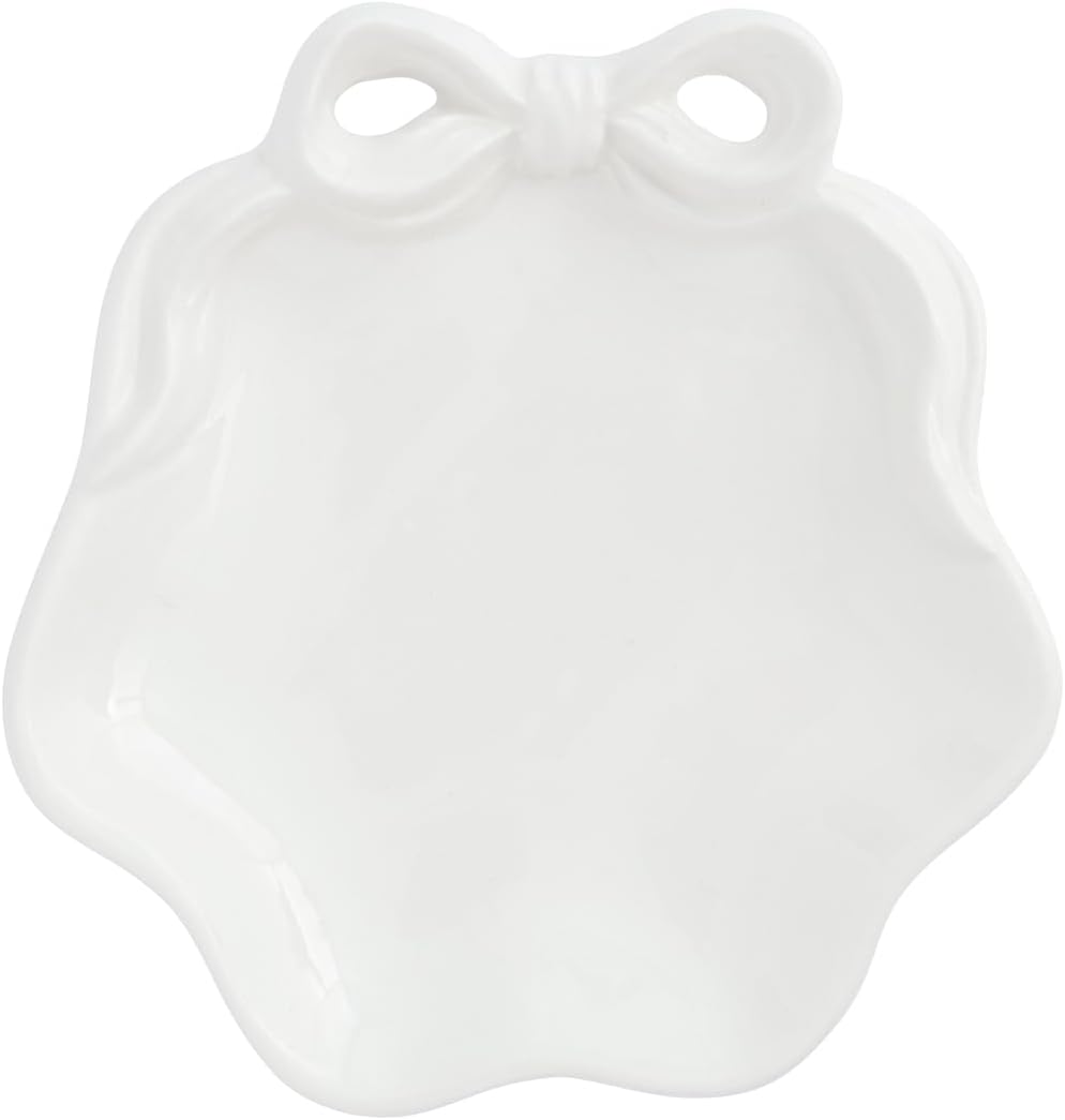 Mud Pie Ceramic Gingham Bow Ring Dish
