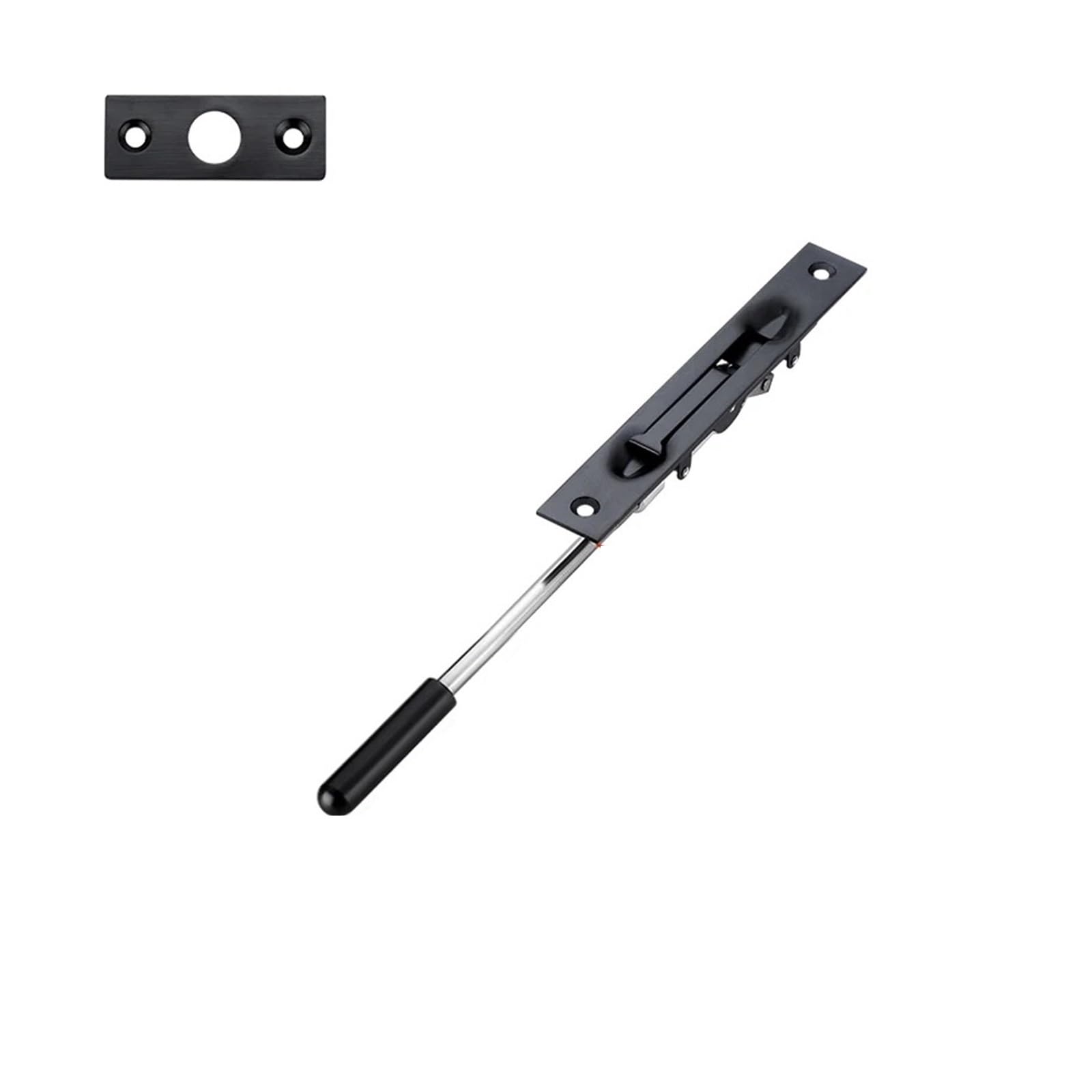 Ayztantine Women's Black 150Mm Door Flush Bolt Latch Lock Concealed Door 304 Stainless Steel Security Door Concealed Latch Of The Earth And For Bedroom, Bathroom(Black 150Mm)