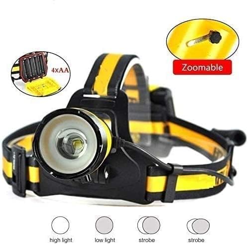Miniatura 2 de Linterna frontal LED recargable, diadema ajustable, linterna impermeable IPX4 con 3 modos de iluminación, luz de casco duro de 1200 lúmenes con luz