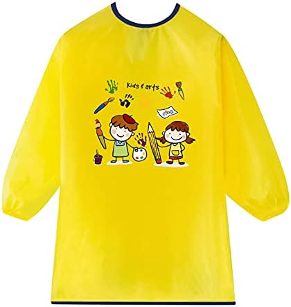 Jinlaili Kids Art Aprons, Waterproof Children Painting Apron with Long Sleeve, Children's Artist Painting Smocks, Kids Art Smocks, Kids Aprons Age 3-8 Years Girls and Boys for Painting Craft