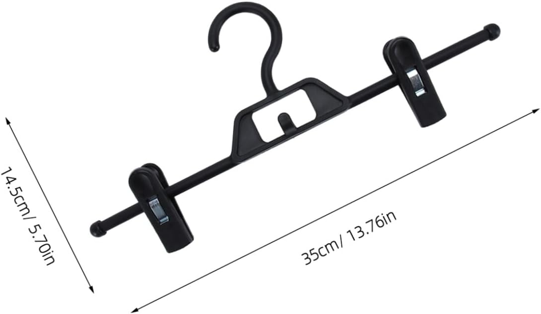 Garneck Adjustable Anti-Slip Plastic Pants Hangers Clips for Adults, 35x14.5cm Black, 10pcs Laundry Drying Rack and Underwear Storage Organizer for Home Closet
