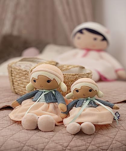 Kaloo Tendresse My First Fabric Doll Chloe K 9.75” Medium Soft Plush Figure In Peach And Striped Dress, Denim Jacket And Blonde Hair With Embroidered Face Machine Washable For Ages 0+, K963659 #TOP4