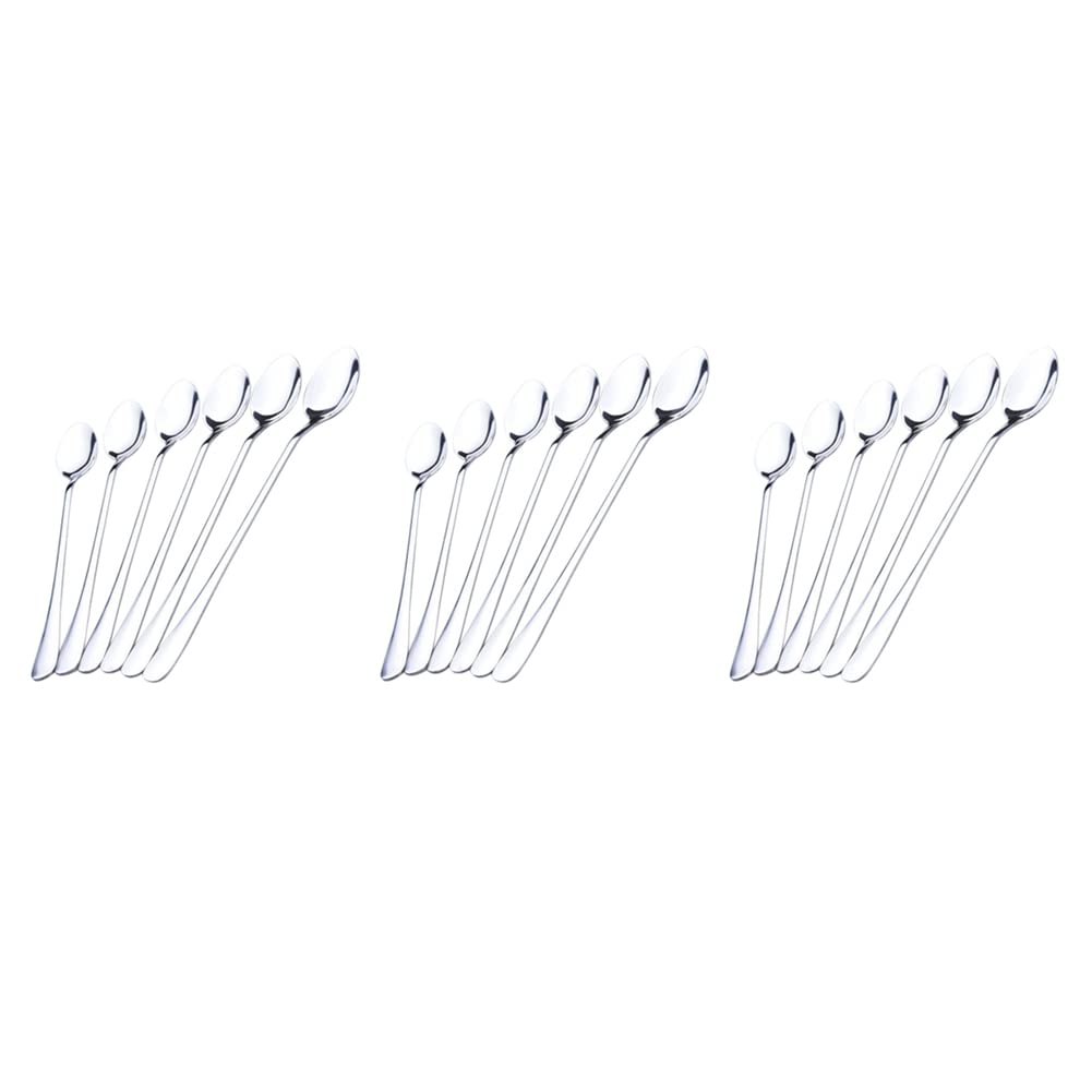 Hndhbfgrt 18Pcs Long Handle Stainless Steel Tea Coffee Spoons Ice Cream Cutlery