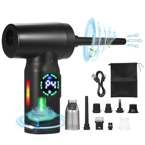 Geevorks Druckluft- Staubsauger- Reiniger mit digitalem Bildschirm, bürstenloser Motor, 120 W, 11 W, RPM, 7500 mAh, Reiniger für elektrische Luftstaubsauger