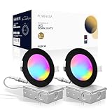 2 Pack Black Smart Recessed Lighting 4 Inch, Ultra-Thin 4 Inch LED Recessed Lights 9W 850LM Smart Downlight with Junction Box, Compatible with Alexa/Google Assistant and Siri - ETL and Energy Star