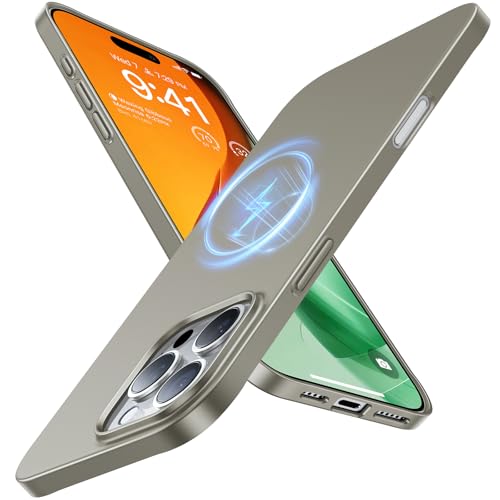 TORRAS Magnetic Slim Fit Case for iPhone 16 Pro, 6.3 inch, Ultra-Thin Compatible with MagSafe, Lightweight Matte Anti-Scratch Hard PC Cover Phone Case