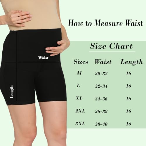 Image of Women's High Waist & Mid-Thigh Cotton Lycra Maternity Shorts|Pregnancy Panty|Maternity Panties Over The Belly for The Pre & Post Pregnancy