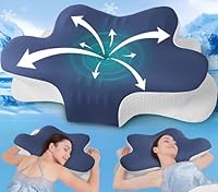 Hydomi Cervical Memory Foam Pillow for Neck and Shoulder Pain-Adjustable Orthopedic Pillow with Armrest Design-Bed Pillow with Cooling Washable Cover for Side, Back & Stomach Sleep