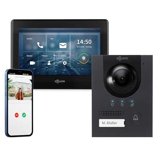 GOLIATH® PRO 2 Draht Türklingel & Türsprechanlage mit Kamera & Monitor [Full HD] - Klingel mit Kamera & Monitor - Doorbell Camera - Video Sprechanlage mit Türöffner - Videotürklingel Weitwinkelkamera