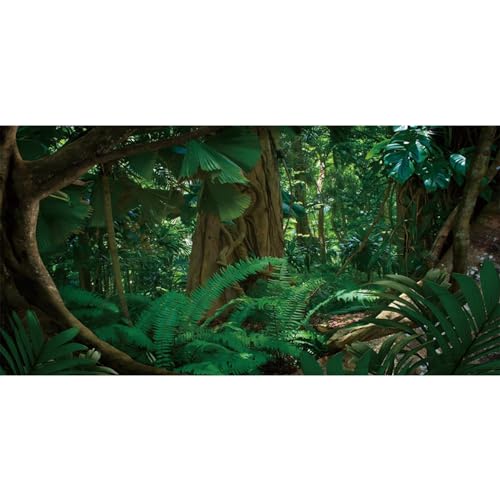 MIRRORANG 120x46cm Tropical Jungle Terrarium Background Green Huge Tree Reptile Habitat Background Rainforest Aquarium Background