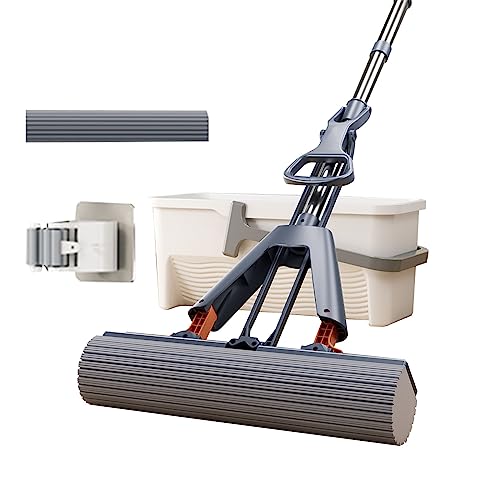 28cm超吸収性スポンジヘッド スポンジモップ 120 cmステンレス延長棒付 フローリングワイパー 清掃用品 掃除用品 お手入れ簡単 スポンジモップ スポンジモップ 手洗い不要 高い吸水スポンジヘッド クモップ家庭用 床キッチンリビングルームクリーニング