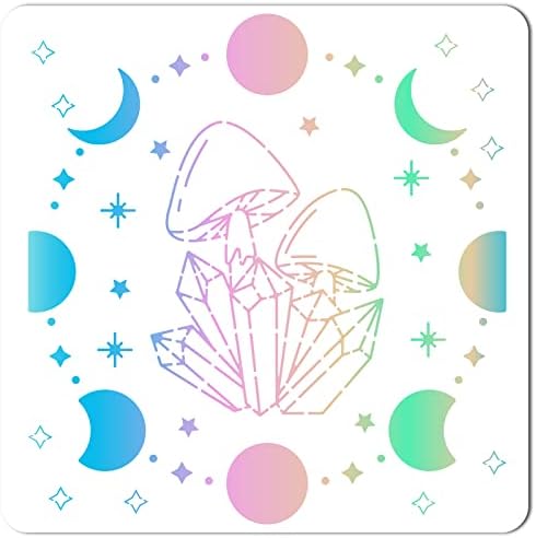 GORGECRAFT 11.8x11.8 Inch Rose Flower Stencil 4 Styles Floral Pattern Templates Large Reusable Plastic Square Stencils Sign for Painting on Wood Wall Scrapbook Card Floor Tile Drawing DIY Crafts