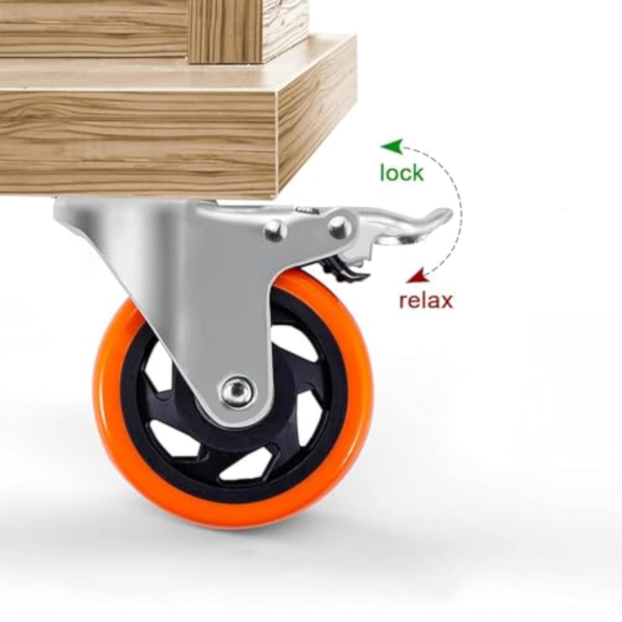 Heavy Duty 4 Inch Caster Wheels Set of 4, Locking