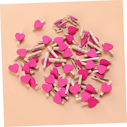 FONDOTIN 100 peças mini prendedores de roupa decoração de madeira decoração de coração mini prendedo
