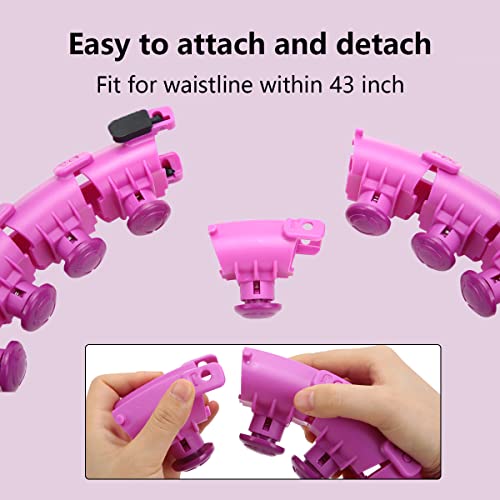 Demteric Smart Weighted Hoop Plus Size 5Lb 2 In 1 Adjustable Tik Tok Infinity Exercise Hoop Circle Women Weight Loss Workout Waist Ring With Auto-Spinning Ball For Adults #TOP3