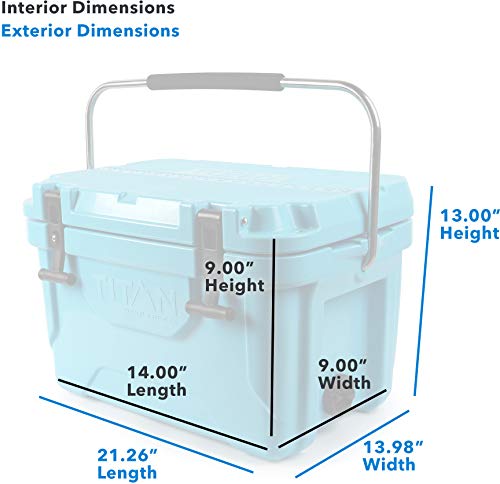 Arctic Zone Titan Deep Freeze 20Q Premium Ice Chest Roto Cooler with Microban Antimicrobial Protection, Blue