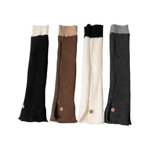 Lucky staryuan 4Pack Girl's Leg Warmers Warm Arm Boot Leg Warmer for Autumn Winter (4, Black White Grey Coffee) Cover