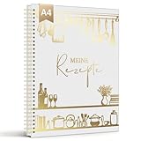 BIROYAL Rezeptbuch zum Selberschreiben A4, Kochbuch Selbst Schreiben, 22,7x29cm - Extragroßer Schreibraum, 88 Rezepte, 120g Papier ohne Durchschlagen, Spiralbindung, für Hobbyköche und Familienküche